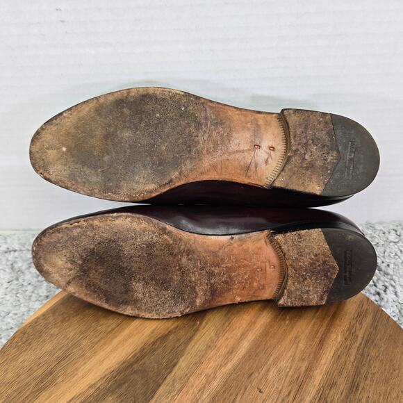 Vtg Salvatore Ferragamo Maroon Ostrich Leg Exotic Tassel Slip On Loafer Mens 9 D - Picture 9 of 15